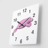  tekening roze vierkante klok (Hoek)