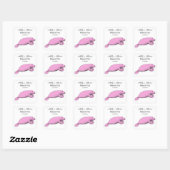 tekening roze vierkante sticker (Vel)