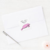 tekening roze vierkante sticker (Envelop)