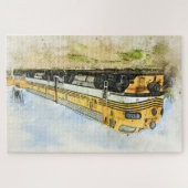 Tekening/Schets van een Diesellocomotief/Trein Legpuzzel (Horizontaal)