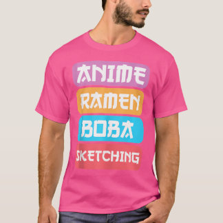 Tekening schetsen - Anime Ramen Boba Sketching T-shirt