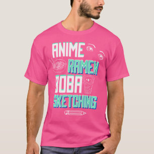 Tekening schetsen - Anime Ramen Boba Sketching T-shirt