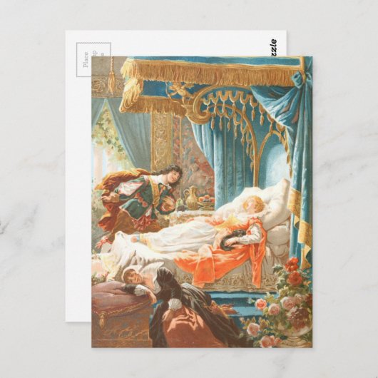 tekening: Slapende schoonheid Briefkaart (Voorkant / Achterkant)