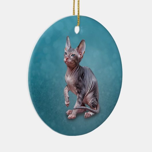Tekening Sphynx kitten Keramisch Ornament (Rechts)