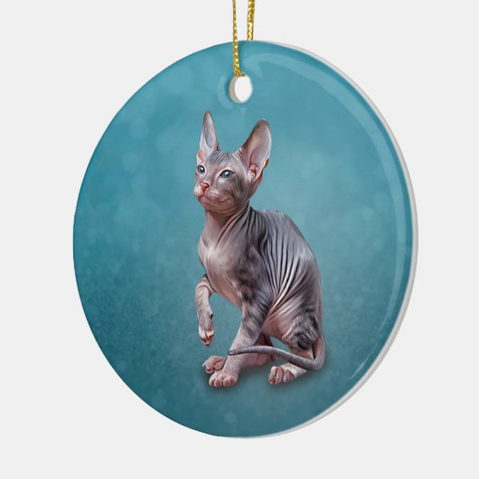 Tekening Sphynx kitten Keramisch Ornament (Links)