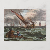  tekening: Storm op Zee Briefkaart (Voorkant)