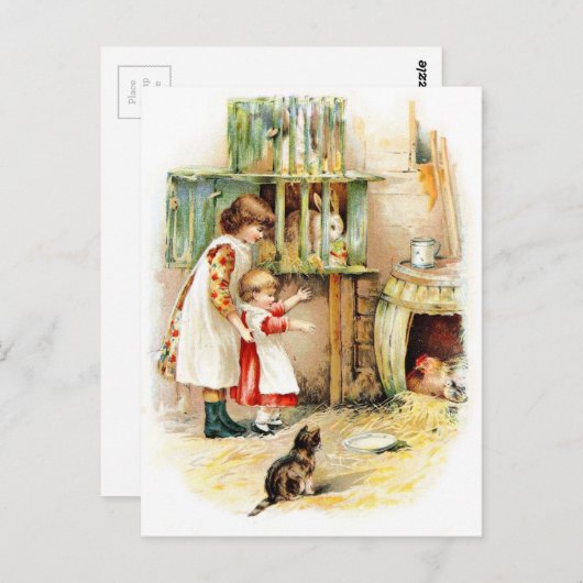  tekening: The Rabbit Hutch Briefkaart (Voorkant / Achterkant)