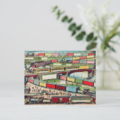 Tekening  treinstation briefkaart (Staand voorkant)