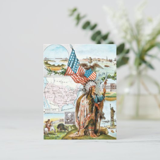  tekening: US Collage Briefkaart (Staand voorkant)