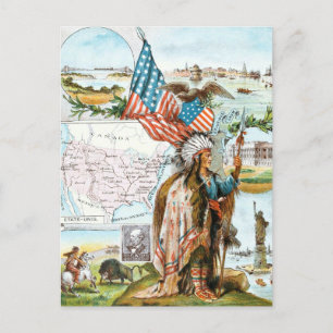  tekening: US Collage Briefkaart