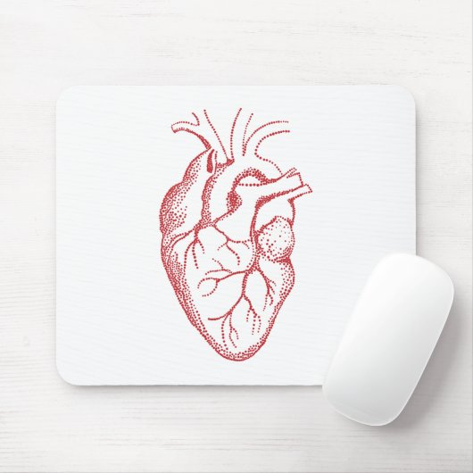 Tekening van anatomie van het menselijk hart muismat (Met muis)