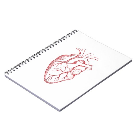 Tekening van anatomie van het menselijk hart notitieboek (Linkerzijde)