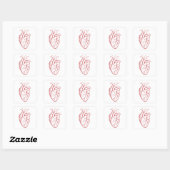 Tekening van anatomie van het menselijk hart vierkante sticker (Vel)