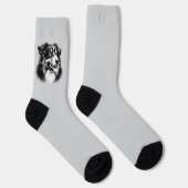 Tekening van Australian Shepherd Sokken (Rechts)