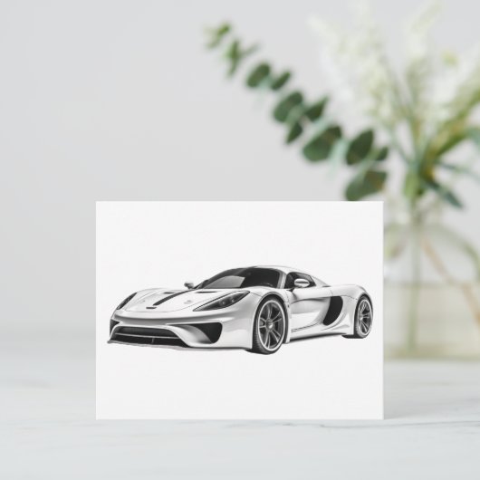 Tekening van auto's II Briefkaart (Staand voorkant)