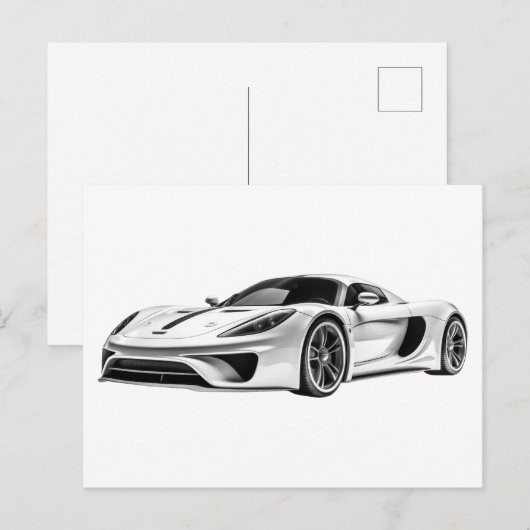 Tekening van auto's II Briefkaart (Voorkant / Achterkant)