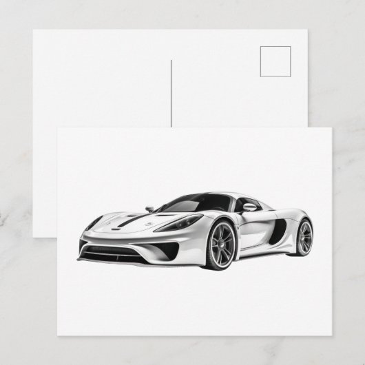 Tekening van auto's II Briefkaart (Voorkant / Achterkant)