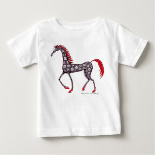 Tekening van baby t-shirt voor paardpen