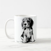 Tekening van Beagel Pup Koffiemok (Links)
