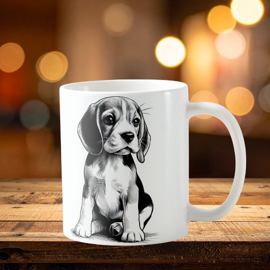 Tekening van Beagel Pup Koffiemok