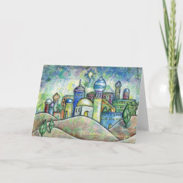 Tekening van Bethlehem Christmas Kaart