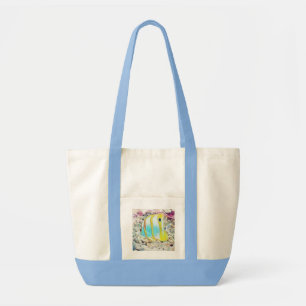 tekening van blauwe gele vis in Zee T-shirt Tote Bag