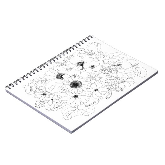 tekening van bloemen notitieboek (Linkerzijde)