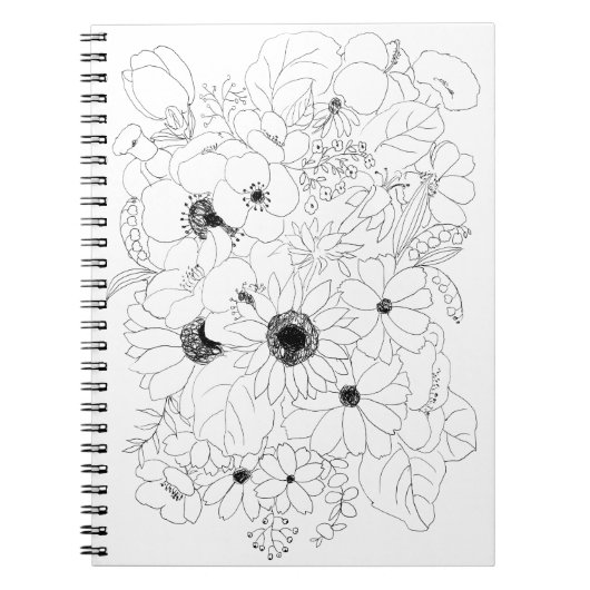 tekening van bloemen notitieboek (Voorkant)