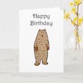 Tekening van bruin Beer, gefeliciteerd met je verj Kaart (Gele Bloem)