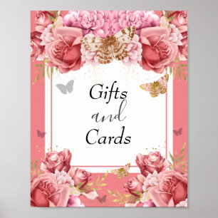 Tekening van Butterfly-Baby showers voor cadeautje Poster