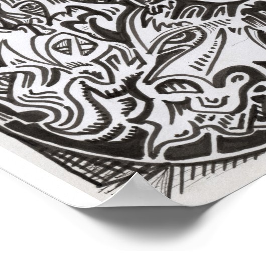 Tekening van cascade poster (Hoek)