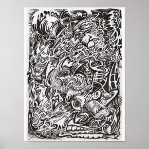 Tekening van cascade poster