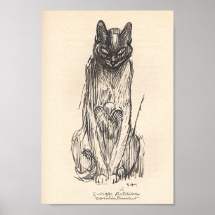 Tekening van Cat door Alexandre Steinlen Poster