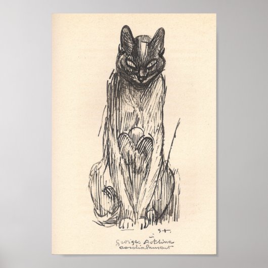 Tekening van Cat door Alexandre Steinlen Poster (Voorkant)