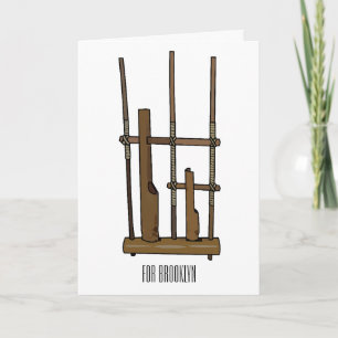 Tekening van de angklung-cartoon kaart
