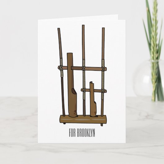 Tekening van de angklung-cartoon kaart (Voorkant)
