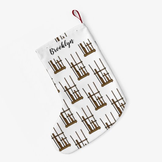 Tekening van de angklung-cartoon kleine kerstsok (Achterkant (Hangend))