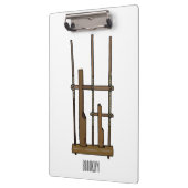 Tekening van de angklung-cartoon klembord (Links)