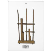 Tekening van de angklung-cartoon klembord (Achterkant)
