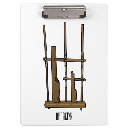 Tekening van de angklung-cartoon klembord (Voorkant)