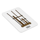 Tekening van de angklung-cartoon magneet (Rechterzijde)