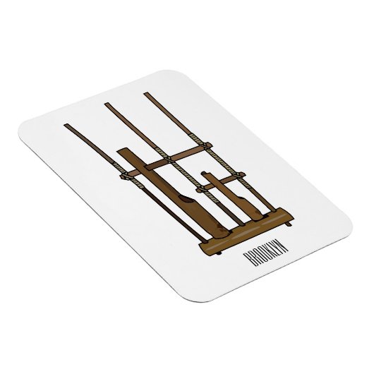Tekening van de angklung-cartoon magneet (Rechterzijde)