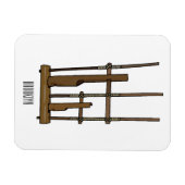 Tekening van de angklung-cartoon magneet (Horizontaal)