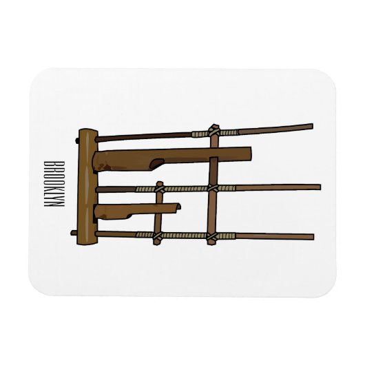 Tekening van de angklung-cartoon magneet (Horizontaal)