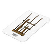 Tekening van de angklung-cartoon magneet (Linkerzijde)