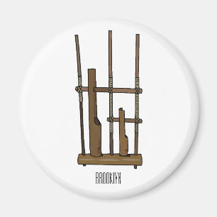 Tekening van de angklung-cartoon magneet
