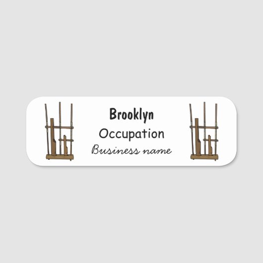 Tekening van de angklung-cartoon naamplaatje (Voorkant)
