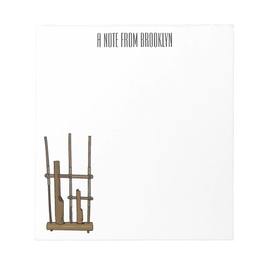 Tekening van de angklung-cartoon notitieblok (Voorkant)