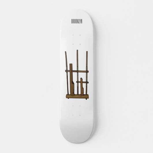 Tekening van de angklung-cartoon persoonlijk skateboard (Voorkant)