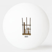 Tekening van de angklung-cartoon pingpongbal (Achterkant)